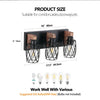 Industrial Vintage 3-Light Wall Sconce | Black Cage Design with Rustic Wooden Accents | Perfect Wall Lighting for Bathroom, Hallway & Living Room | Bulbs Not Included