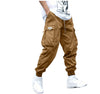 Men's Multi-Pocket Cargo Pants – Casual Hip-Hop Drawstring Trousers for Outdoor, Streetwear & Sports