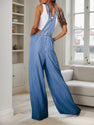 2025 New Playful And Cute Denim Overalls, Adjustable Shoulder Straps, Wide Leg Jumpsuit With Pocket Decoration, All Season Jumpsuit, Wide Leg Fashion, Fashionable Jumpsuit