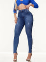 2025 New Women's Denim Pants With Fake Button Decoration, High Waisted Jeans, Suitable For All Seasons