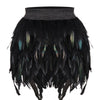 Women's Unique Faux Feather Asymmetrical Mini Skirt - Gothic Party Dance Skirt For Summer Events