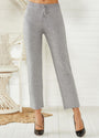 Mid-waist Woven Stretch Slimming And Warm Trousers