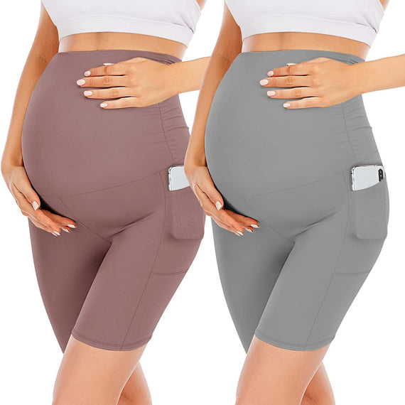 Five-point Pocket Maternity Pants High Waist Slim Fit Maternity Pants