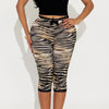 Sexy Lace Leopard Print Cropped Tight Straight-leg Pants