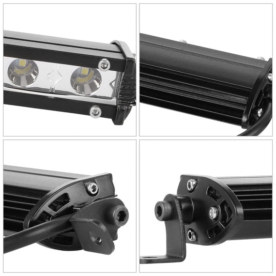 7-inch Ultra-Slim LED Light Bar | Single-Row Off-Road Spotlights | 18W Powerful Work Lights for Truck, Trailer, Bus & Boat