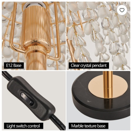 19" Elegant Crystal Table Lamp