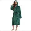 Plush Oversized Winter Flannel Bathrobe for Women with Hood