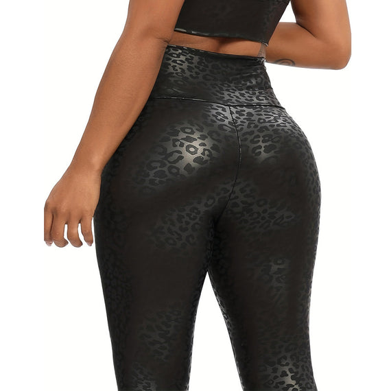 New Cross-border Leopard Print Tight Yoga Trousers