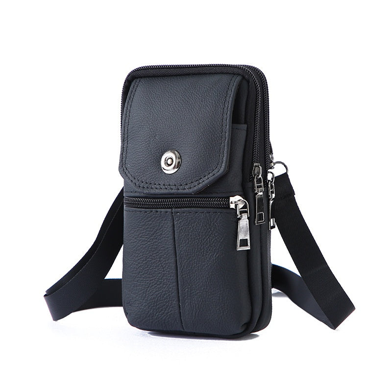 Leather Cell Phone Shoulder Holster,Hip Bum Pack Pouch For Men,Vertical Holster Belt Clip Pouch,Carrying Case With Card Slots Compatible With