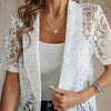 Elegant Women's Lace Cardigan – Slim-Fit Lightweight Floral Blouse for Spring & Summer