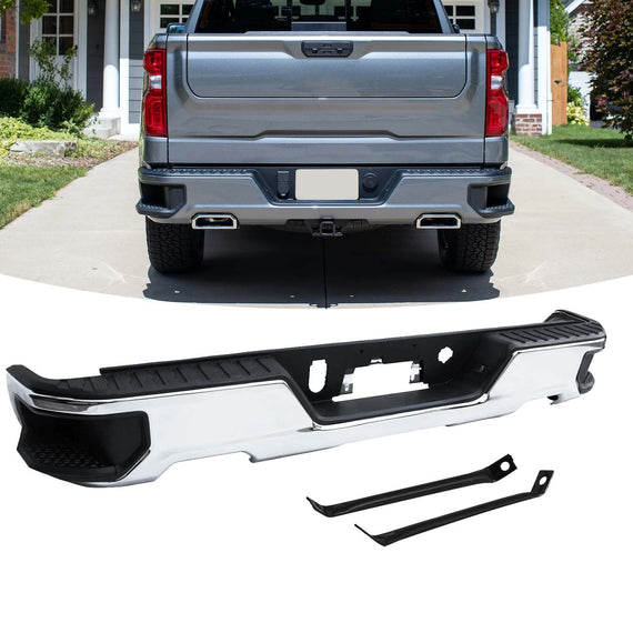 Rear Step Bumper Assembly For 2019-2023 Chevy Silverado 1500 W Dual Exhuast