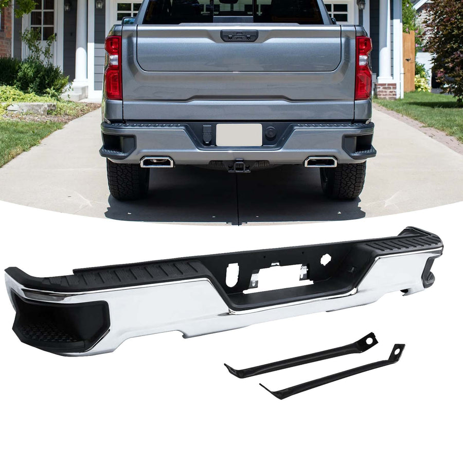 Rear Step Bumper Assembly For 2019-2023 Chevy Silverado 1500 W Dual Exhuast
