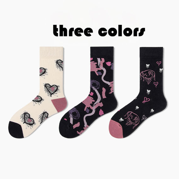 3 Pairs Colorful Compression Running Socks for Men – Crew Length, Cushioned, Anti-Blister, Odor-Resistant, Moisture-Wicking & Breathable – Ideal for Running, Hiking, Cycling, and Fitness