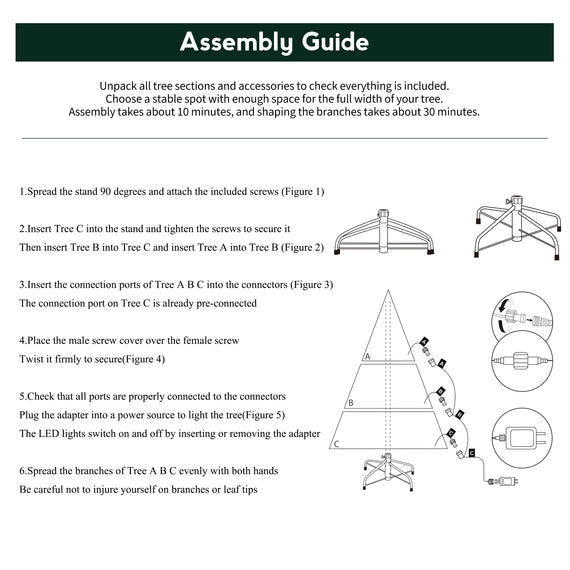 Colorado Blue Spruce 7.5ft Christmas Tree Pre-Lit Artificial Full With 4,076 Branch Tips & 1,518 Low-Voltage Warm LED Lights, Foldable Stand & Realistic Flame-Resistant Branches