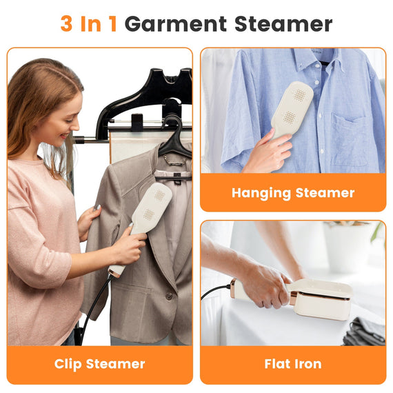 3-in-1 Travel Steam Iron & Garment Steamer