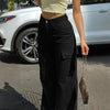 Women's Solid Color Wide Leg Pants With 4 Pockets - Button & Zip Front Casual Trousers For Spring&Fall