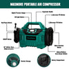 Cordless Tire Inflator Compatible With Makita 18V Battery, 160 PSI Portable High Pressure Air Compressor With 1 X 18V 2.0Ah Battery And Fast Charging Charger, Digital Meter, Auto Shut-Off, LED Light