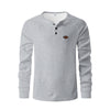 Waffle-Knit Quick-Dry Henley Raglan Long Sleeve Shirt with Buckle Detail
