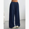 Trousers Elastic Waistband Lace-up Wide-leg Casual Pants