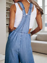 2025 New Playful And Cute Denim Overalls, Adjustable Shoulder Straps, Wide Leg Jumpsuit With Pocket Decoration, All Season Jumpsuit, Wide Leg Fashion, Fashionable Jumpsuit