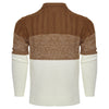 Men’s Stylish Color Block Cable Knit Pullover | Casual Long Sleeve Sweater for Fall & Winter