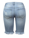2025 Women's Denim Shorts, Quarter Length Jeans, Ripped Jeans, Frayed Hems