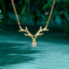 Simple Large Antlers Pendant Necklace