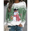 Snowman Printed Panel Loose Sweater