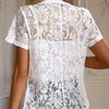 Elegant Women's Lace Cardigan – Slim-Fit Lightweight Floral Blouse for Spring & Summer