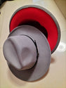 European And American Popular Woolen Top Color Matching Flat Brim Fedora Jazz Hat