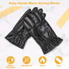 1Pair Unisex Leather Winter Warm Gloves Outdoor Windproof Soft Gloves Cycling Skiing Running Cold Winter Gloves