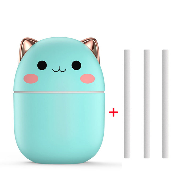 Adorable Cat Air Humidifier | Ultra-Quiet USB Mist Purifier for Home, Office, Bedroom & Car | LED Cool Mist Aromatherapy