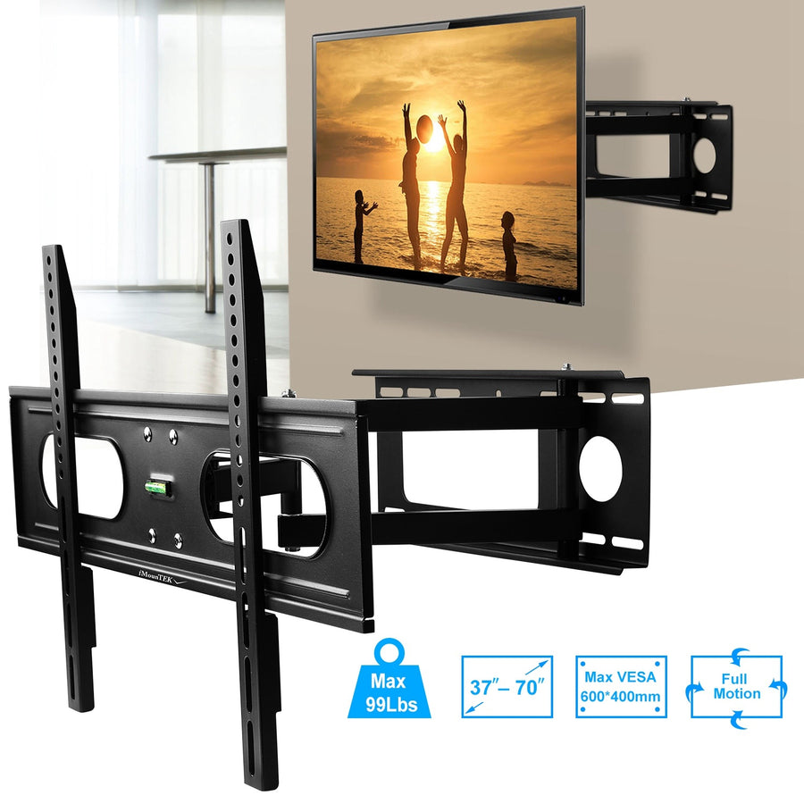 1Pc Full-Motion TV Wall Mount | Swivel & Tilt for 37″–70″ TVs | Max VESA 600x400mm | Holds Up to 99 lbs