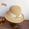 French Straw Sun Protection Bow Curling Temperament Straw Hat