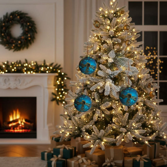 4PCS Set Christmas Glass Ball Ornaments Hanging Tree Decor Shiny Holiday Party Supplies Tree Decorations FBA Shipment