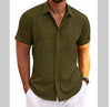 Men's Casual Loose Fit Linen T-Shirt | Solid Color Short Sleeve Summer Top