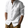 Men's Casual Long Sleeve Stand Collar Shirt with Pockets