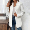 Women's Textured Notched Lapel Blazer Elegant Solid Color Jacket for Fall & Winter | Perfect for Formal and Casual Wear