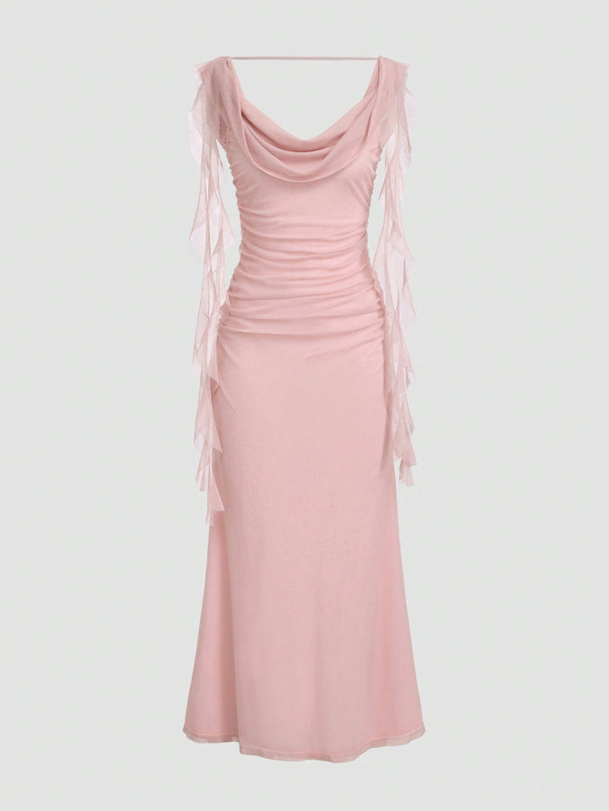 Elegant Solid Ribbon Dress – Perfect for Weddings & Parties