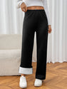 Lamb White Velvet Wide Leg Warm-keeping Pants Female Winter Plus Velvet Thickened Casual