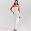 Slim Fit Tube Top Backless Long Dress – Sexy Bandeau Evening Party Wear for Women