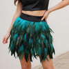 Women's Unique Faux Feather Asymmetrical Mini Skirt - Gothic Party Dance Skirt For Summer Events