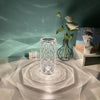 Nordic Crystal USB Table Lamp | Touch-Control Diamond Night Light | Dimmable Rose Atmosphere Projector Lamp for Bedroom Decor