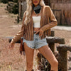 Women's Western Cowgirl Fringe Jacket | Faux Suede Tassel Crop Top | Country Concert Outfit