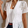 Elegant Women's Lace Cardigan – Slim-Fit Lightweight Floral Blouse for Spring & Summer