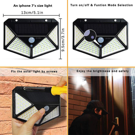 BrightBeam 100-LED Solar Wall Light