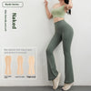 Women's Hip Raise High Waist Pocket Sports Bell-bottom Pants
