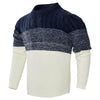 Men’s Stylish Color Block Cable Knit Pullover | Casual Long Sleeve Sweater for Fall & Winter