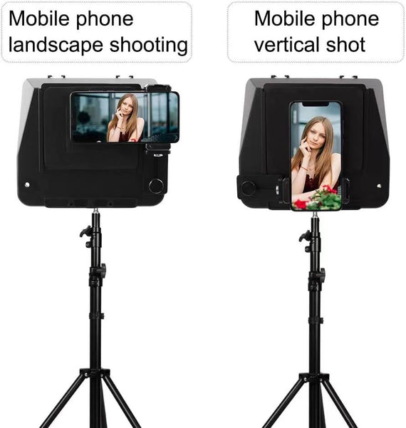 Portable Smartphone SLR Teleprompter Kit | Mobile Mount with Remote Control for Video Creation, Live Streaming, Interviews & On-Stage Presentations