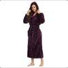 Plush Oversized Winter Flannel Bathrobe for Women with Hood